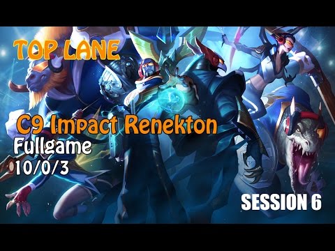 C9 Impact Renekton vs Irelia Top Lane Ranked Challenger Korea Fullgame