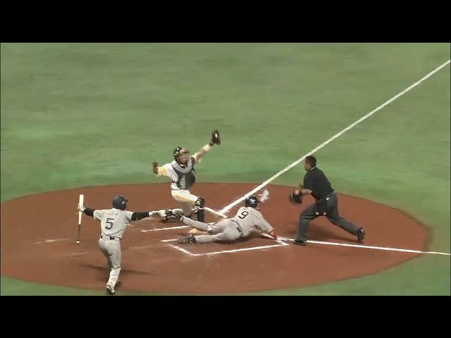 【6回表】ホークス・柳田の好返球か!? バファローズ・坂口の足か!? 2015/4/2 H-Bs