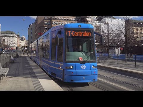 Sweden, Stockholm, tram ride from KUNGSTRÄDGÅRDEN to T-CENTRALEN