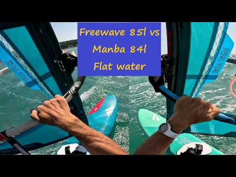 Fanatic Freewave 85l vs Mamba 84 on flat water