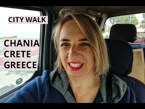 city walk in Chania, Crete, Greece in winter
