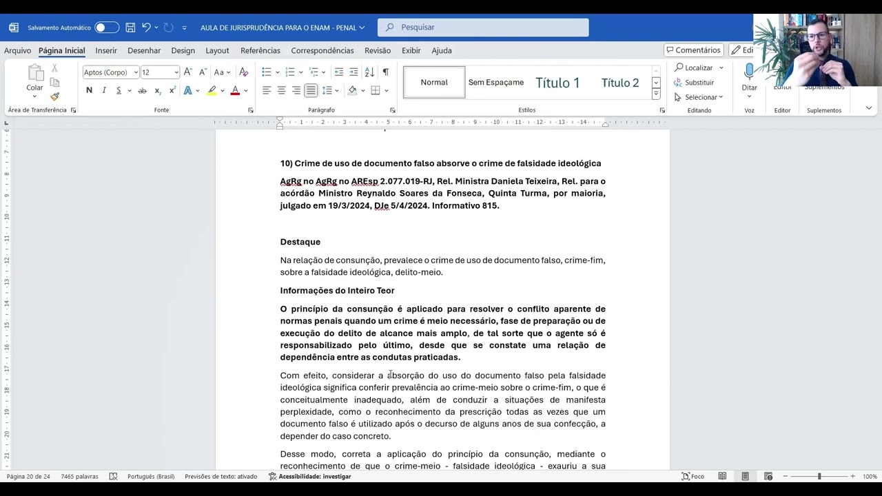 ENAM: Julgados de Direito Penal Mais Recorrentes em Provas da FGV - Bloco 3