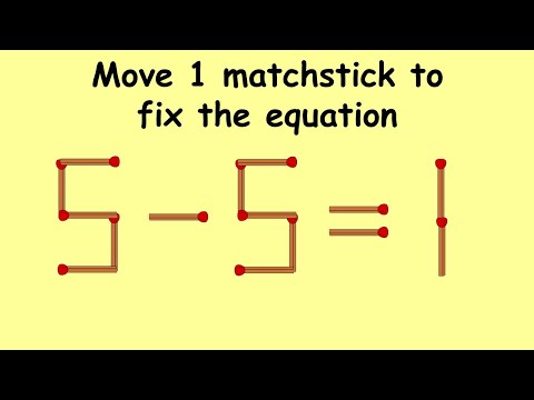 5-5=1 can you correct this equation | Match stick puzzle #140 | Puzzles with Answer