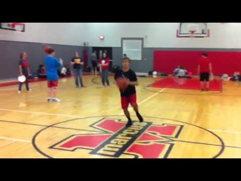 Half-court spin shot