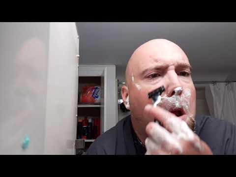 First shave with a new can of barbasol soothing aloe shaving cream