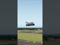 Landing of a giant passenger plane with tires larger than the fuselage, simulation