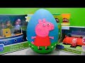 Giant Peppa Pig Play Doh Surprise Egg W Grandpa Pig S Bathtime Boat Peppa Pig S Car Toys Figures