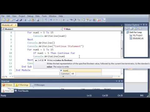 Visual Basic Tutorial   29   Continue For   YouTube