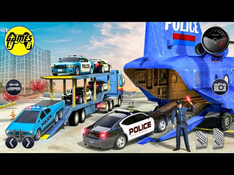 US Police CyberTruck Car Transport Cruise Ship Transporter - Android Gameplay FHD