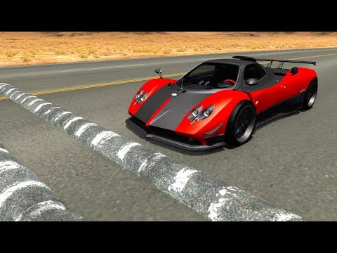 100+ Consecutive Speed Bumps High Speed Testing #8 - BeamNG DRIVE