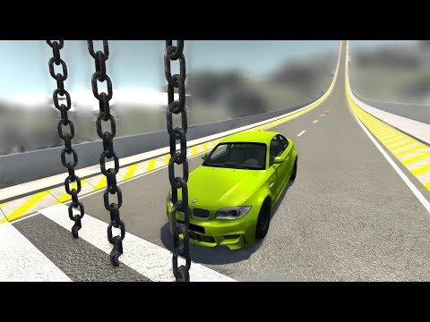Beamng drive - Vertical Chains against High Speed Cars Crashes