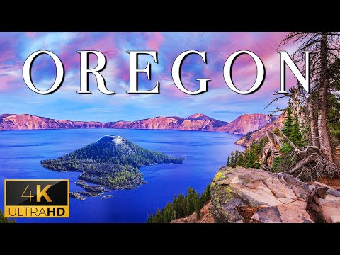 FLYING OVER OREGON (4K UHD) - Calming Music With Stunning Natural Landscape Videos For Stress Relief