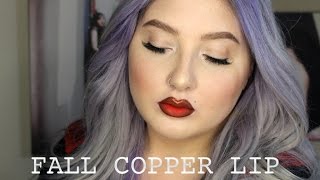 Fall Copper Lip Makeup Tutorial | Jordan Hanz / Jordan Bone