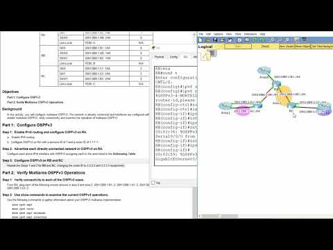 [CCNA v6] Packet Tracer 9.2.2.7 Configuring Multiarea OSPFv3