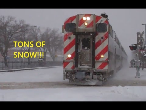 Inbound Metra UP Northwest line (Cab Car) ride during a Blizzard