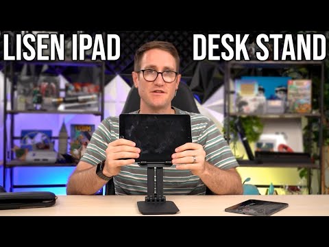 LISEN Tablet Stand iPad Stand for Desk Mount [Ultra Sturdy 2 Clamps] iPad Holder for Tablet Holder Mount Desk Accessories for Men fits iPad Air, iPad 12, iPhone 17e, 4-13" Device (Black) video review thumbnail