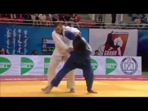 IJF 2014 GS Tyumen. Uchi-mata which was made with a straightened Uke's arm. Shichinohe