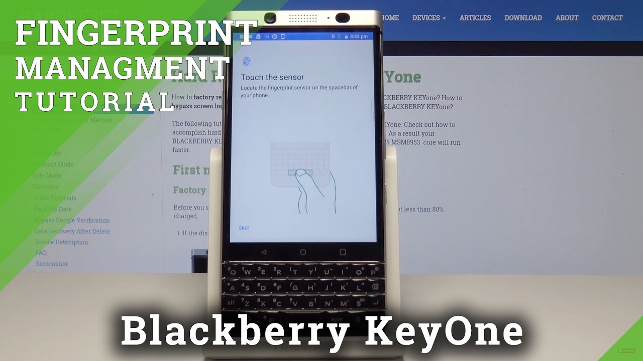 How to Add a Fingerprint in Blackberry KeyOne – Fingerprint Settings