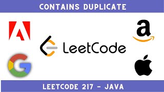 YouTube video 'Contains Duplicate | LeetCode 217 | Java'