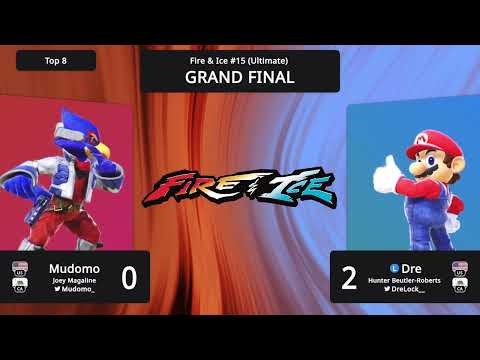 Mudomo (Falco) vs Dre (Mario, Diddy Kong) - Fire & Ice #15 Grand Finals