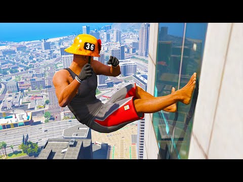 GTA 5 Jumping off Highest Buildings  #15 - Funny Moments & Fails