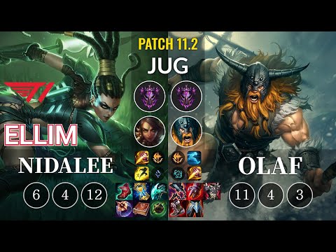 T1 Ellim Nidalee vs Olaf Jungle - KR Patch 11.2