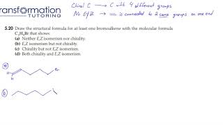 Draw the structural formula for at least one bromoalkene with the molecular formula C5H9Br