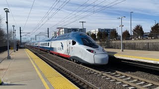 Amtrak & MBTA Commuter Rail Morning Rush Northeast Corridor Action @ Route 128 (3/1/24)