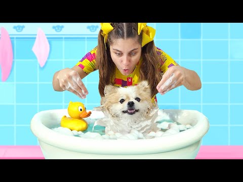 MILENINHA PROCURA A CACHORRINHA BELINHA QUE NÃO QUER TOMAR BANHO NO INVERNO 🐶