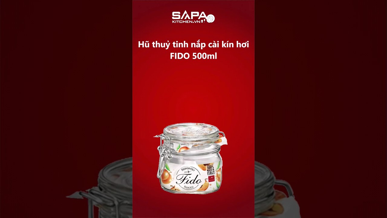 Hũ thủy tinh nắp cài kín hơi Fido 500ml