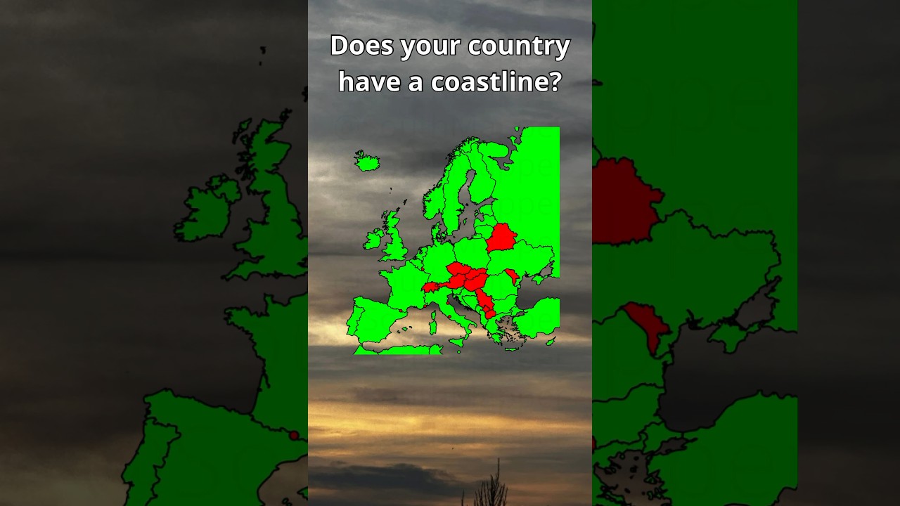 Does your country have a coastline? #mapping #geography #map #europe #mapchart #ocean