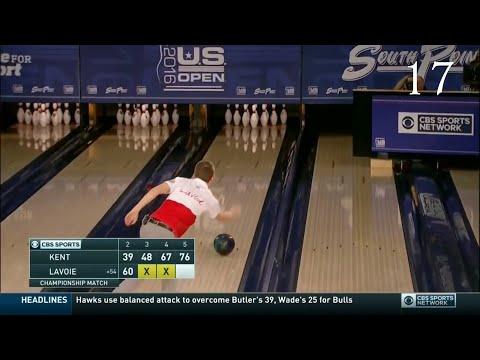 Most consecutive strikes on PBA Tour: 17 strikes (Lavoie's shot only)