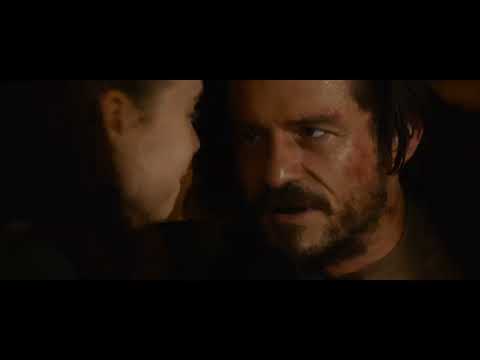 Red Right Hand trailer frame with headlights and two-lane blacktop matching the cue 'Showdown'