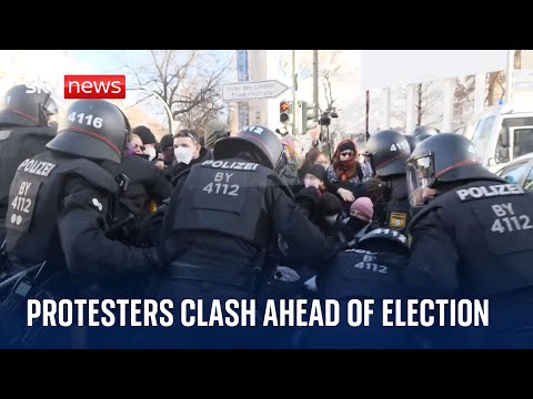 Protesters clash ahead of Germany's national election