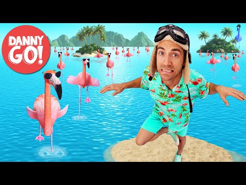 "Flamingo FRENZY!" Dance Game 🦩🌴 Red Light, Green Light Brain Break | Danny Go! Songs for Kids