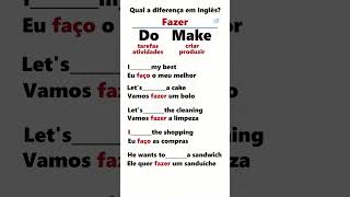 Aprenda a usar DO e MAKE em Inglês