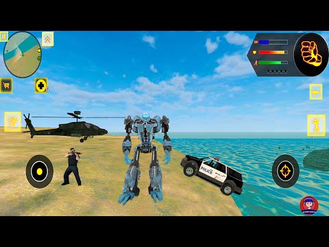 Robot Shark 2 by Naxeex - Destroying The Army Base #2 - Android Gameplay