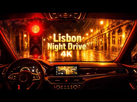 Lisbon Winter Night Drive 4K – Dark Roads, Soft Lights & Calm Urban Atmosphere