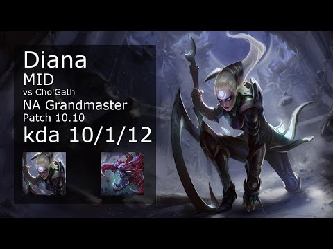 Diana vs Cho'Gath Mid - NA Grandmaster 10/1/12 Patch 10.10 Gameplay