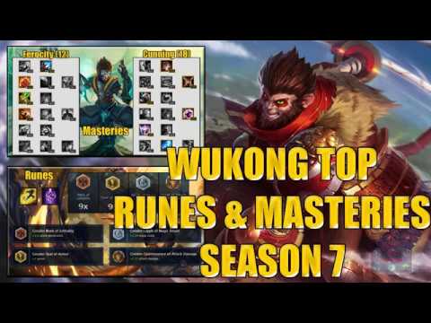 Wukong Top Runes and Masteries season 7 League of legends
