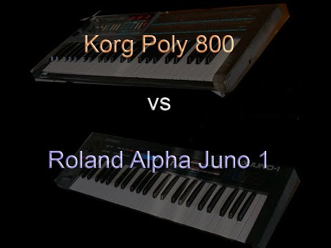 Korg Poly 800 vs Roland Alpha Juno 1 Raw Waveform Comparison - no talking
