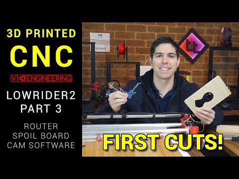 MPCNC Lowrider part 3 - Router, spoil board and cutting stuff!