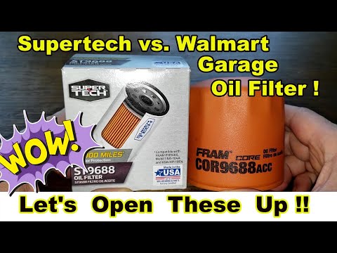 Walmart Supertech Oil Filter ST9688 vs. Fram Oil Filter Cor9688acc Oil Filter Cut Open
