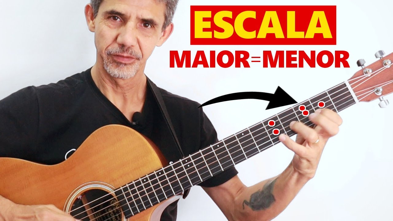 Como tocar ESCALA MAIOR e MENOR no violão com o mesmo SHAPE! Aula completa!