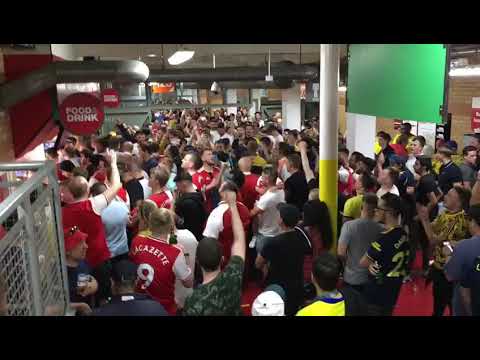 Arsenal Fans Singing In Anfield Before Match Vs Liverpool