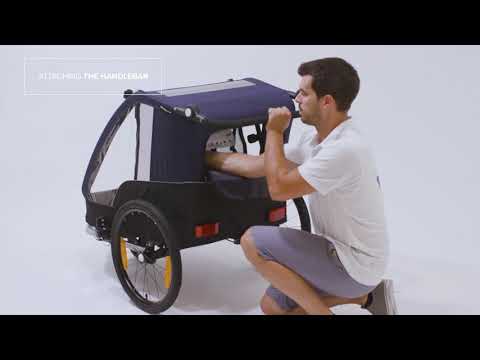 Remorca Carucior Transport Copii Bicicleta Polisport - Albastru