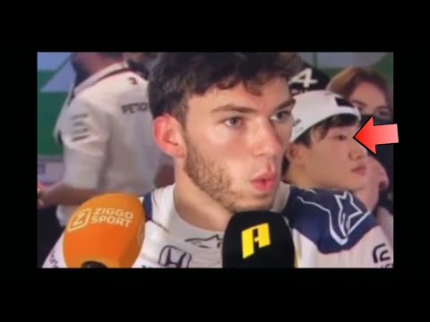 Priceless reaction from Pierre gasly and Yuki 😲 for the final lap battle between Max and Lewis.
