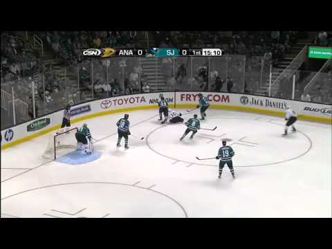 Big Hit : Anaheim Ducks vs San Jose Sharks : October 17 2011