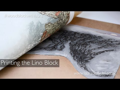 Japanese Woodblock With Laura  Episode 30 - Printing The Lino Block