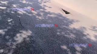 Возле дома мэра Сенкевича провалился свежеуложенный асфальт (фото, видео)
